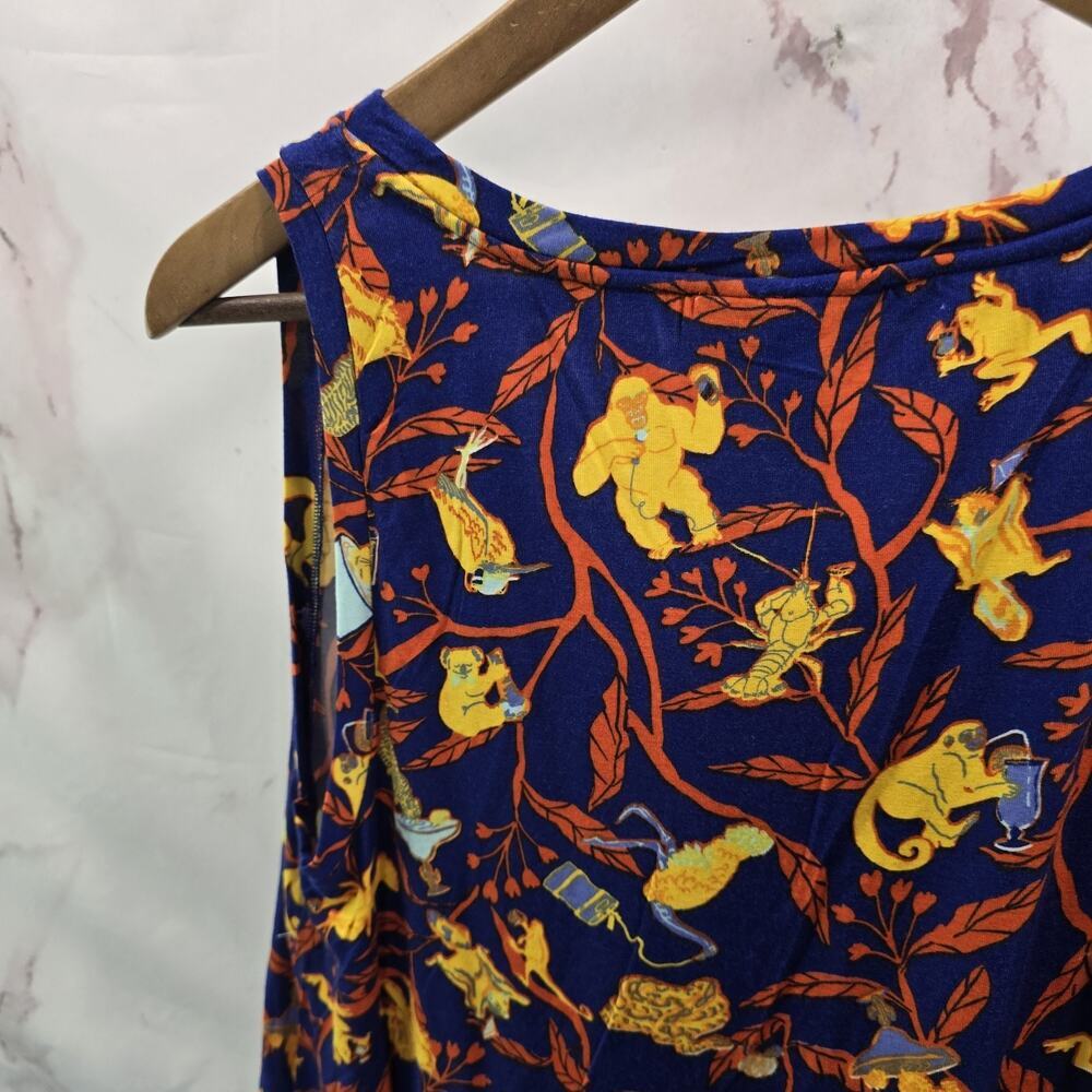 ModCloth Shirt Womens Medium Tank Flying Squirrel Gorilla Koala Frog Lobster - Picture 6 of 12